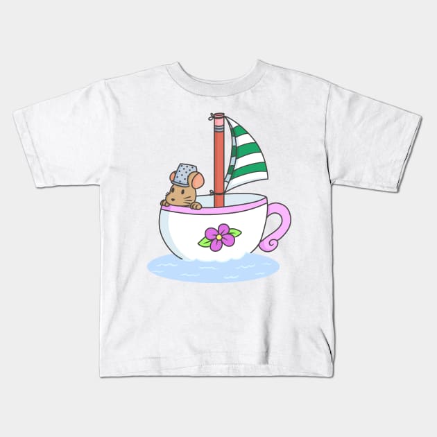 Mouse sailing Kids T-Shirt by KammyBale